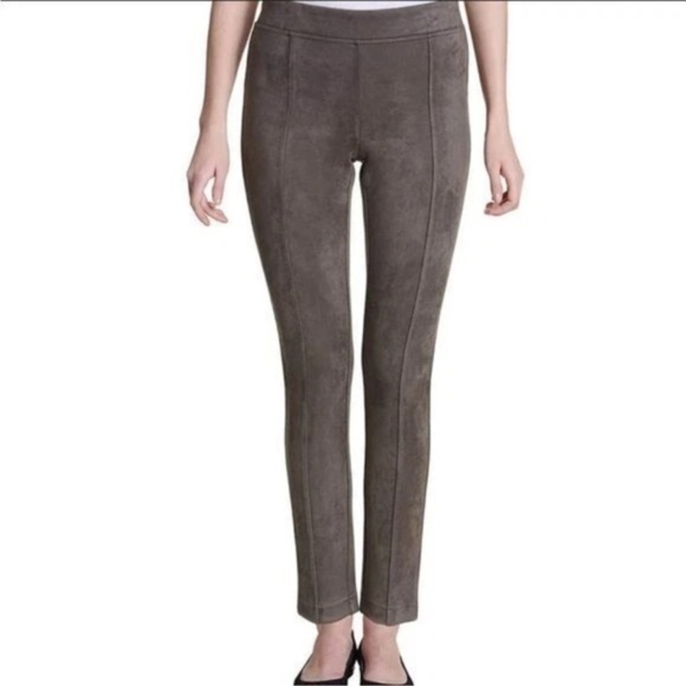 Andrew Marc Faux Suede Pull on Taupe Pants